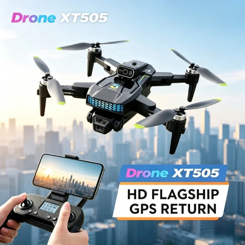 Xt505 Rc Drone - Orijinal XT505 Katlanabilir GPS Drone Fırçasız