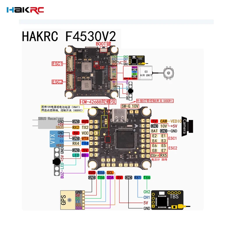 HAKRC F405 V2 F4 OSD Uçuş Kont - Betaflight Flight Controller incelemesi ve fiyatı