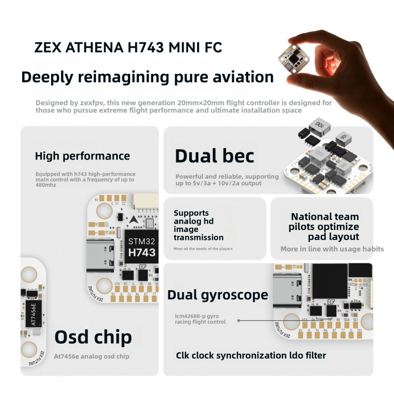 ZEX ATHENA H743 Mini Uçuş Kont - Betaflight Flight Controller incelemesi ve fiyatı