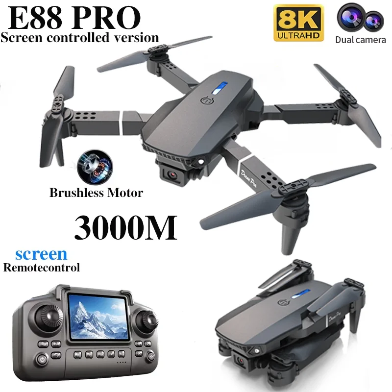 Profesyonel E88 PRO Drone, Ekr - Drone Rc Bolide incelemesi ve fiyatı