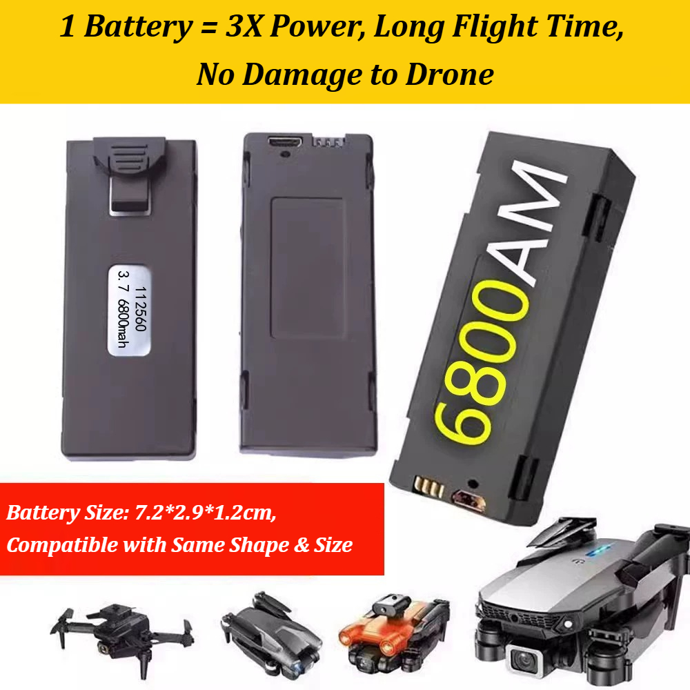 3.7 V 6800 mAh Yedek Yedek Pil - Drone E88 Rc Quadcopter incelemesi ve fiyatı